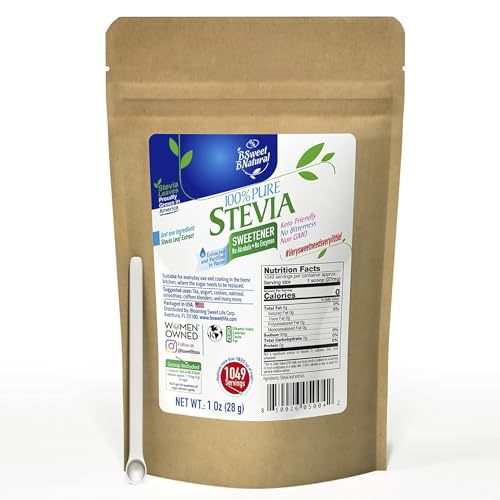 Stevia Powder 100% Pure, No Artificial Sweetener, Stevia Green Leaf Extract | Zero Calorie & Keto Friendly (0.6 Ounces)