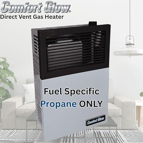 Comfort Glow 11, 000 BTU Direct Vent Liquid Propane Gas Wall Heater, Medium, Gray | Electronic Ignition, Thermostat, Heat up to 350 sq ft Area