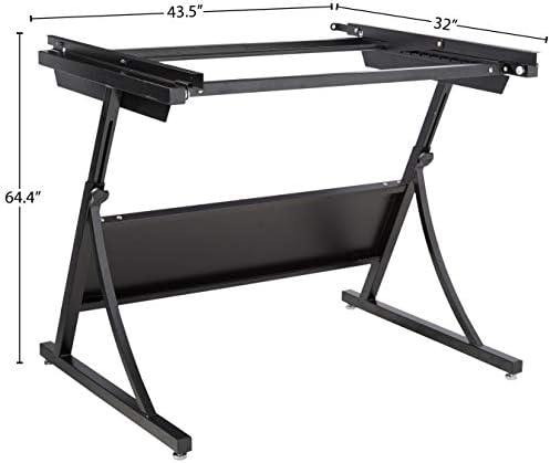 Safco 3957 PlanMaster Height-Adjustable Drafting Table for use with 3948, 3951 Table Top (Sold Separately), Black
