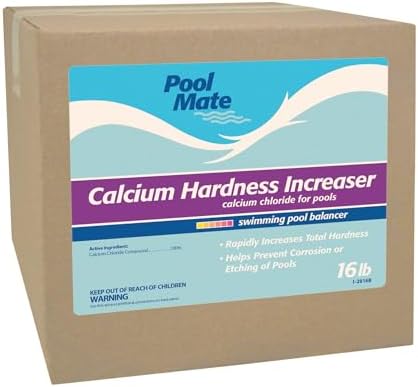 Pool Mate 25-Pounds Premium Calcium Hardness Increaser for Pools | Calcium Up, 100% Calcium Chloride, 8 ounces raises calcium hardness level 10 ppm per 5,000 gallons of water, Made in USA