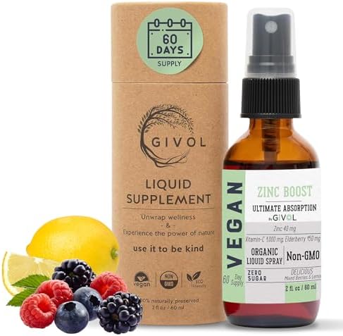 Zinc Active Mist Liquid Spray, Sugar-Free, Made in USA, 2 FL oz/60 ml