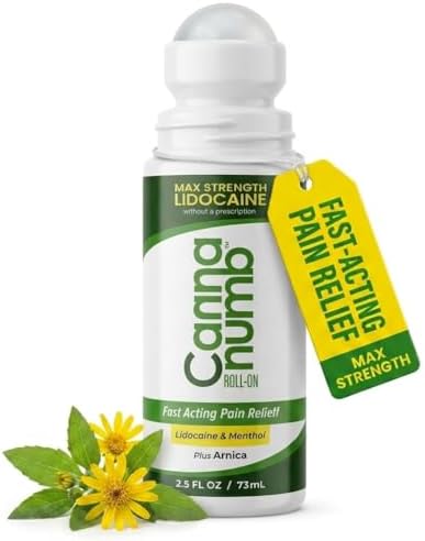Pain Relief Roll On Topical Analgesic for Adults with Lidocaine – Fast Acting Relief for Knee Pain, Neck