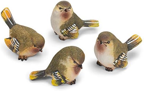 RAZ Imports Striped Wing Bird 2.5 x 2.25 inch Resin Decorative Tabletop Figurine Set of 4