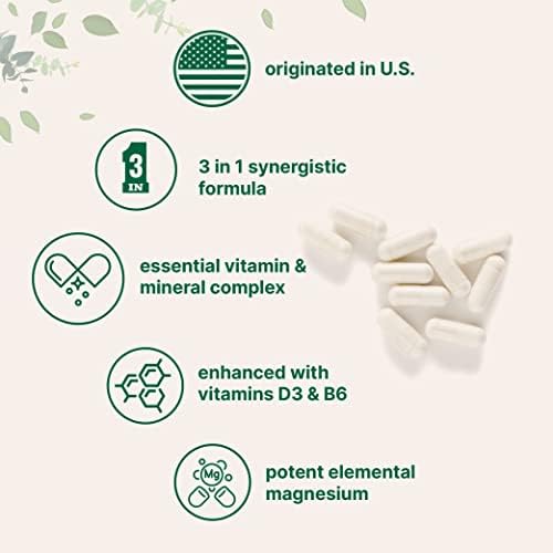 Micro Ingredients Magnesium Citrate 400mg, 240 Capsules | with Vitamin D3 1000IU & B6 | Muscle
