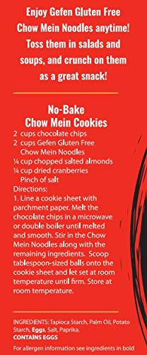 Gefen Gluten Free Chow Mein Fine Noodles, 8oz (3 Pack) Ready To Eat, All Natural, Thin & Crisp, Best By: 8/6/2026