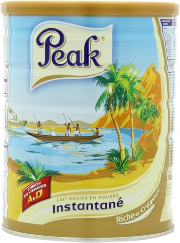 Peak Whole Milk Powder, 2 Pound (900g) Can - European Milk from Holland, rBST Free, Full Rich Flavor, Dissolves Instantly, Long Shelf Life