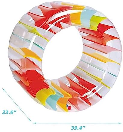 MorTime Inflatable Roller Float, 40'' Colorful Water Wheel, Swimming Pool Roller Toy for Kids and Adults Outdoors