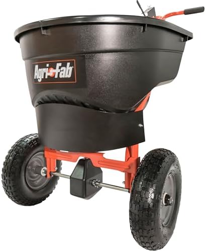 Agri-Fab 45-0462 Push Broadcast Spreader,Orange & Black,130-lb Capacity