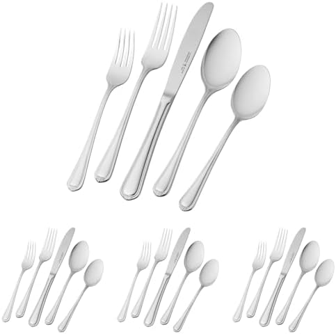 Henckels Alcea 65-Pc Flatware Set, 18/10 Stainless Steel | Durable 18/10 Stainless Steel for Family Meals & Entertaining. Dishwasher Safe, Comfortable Balanced Feel.