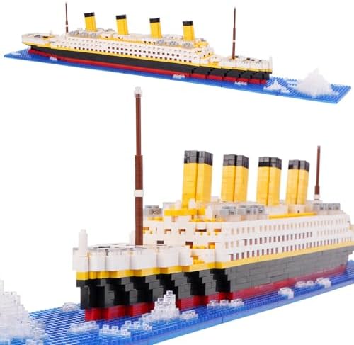 Titanic Ship Model Building Block Set, 1860 PCS Building Bricks Toy DIY Educational Micro Mini Blocks
