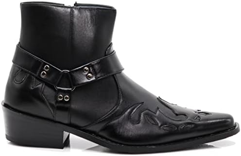 Enzo Romeo WT11 Men's Western Cowboy Motorcycle Ankle Boots