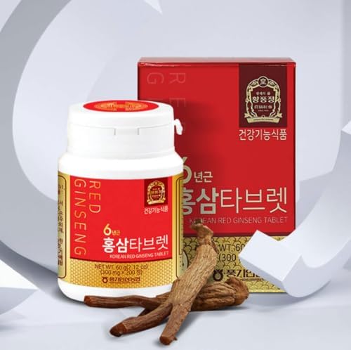 Authentic 6years Korean Red Ginseng - 300mg X 200 Tablets - Healthy Immune Support, Improving Blood Flow and Memory - 100% Red Ginseng Extract