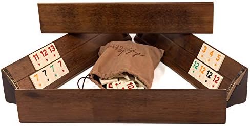 Helena Wood Art Wooden Rummy Game - Massive Wooden Turkish Okey Game Set | Straight Handmade Rummy Game Set