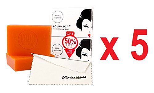 Kojie San Skin and Body Brightening Soap - Original Kojic Acid, Dark Spot Remover Bar Soap with Glycerin & Tea Tree Oil - 65g x 2 Bars