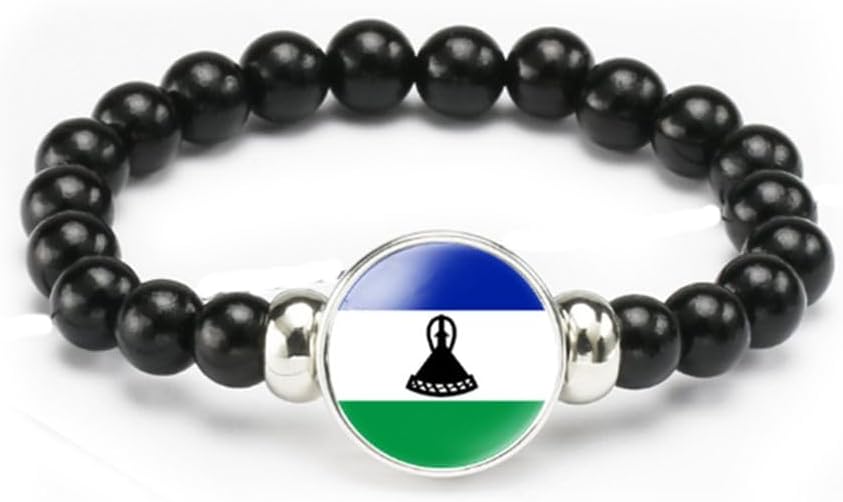 vmcoatdu National Flag Bracelet Elastic Rope Beaded Bracelet Support Your Country Travel Souvenir Gifts for Men Women