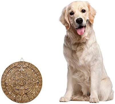 NOVICA Light Brown Archaeological Theme Ceramic Advent Calendar Plaque, 'Honey Aztec Sun Stone'