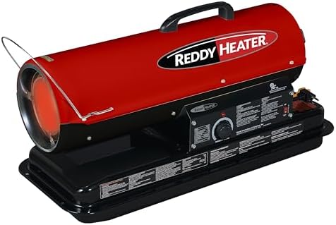 Reddy Heater 80, 000 BTU Forced Air Kerosene Heater, Diesel - RFA80T-V3 | Contractor Grade for Construction & Garage, 5 Gallon Tank, 8.5 hr Run Time