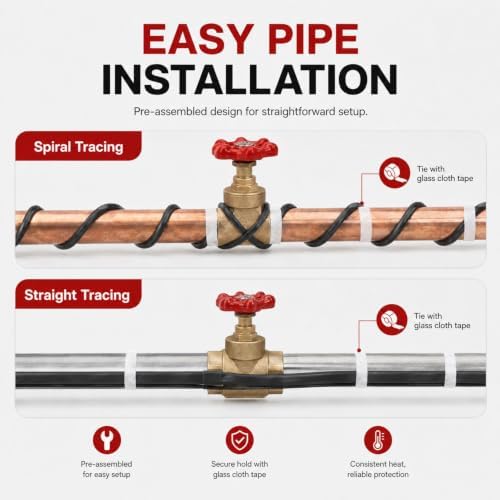 H&G Lifestyles 8W/FT Roof Heat Cable for Roof and Gutters, 140FT