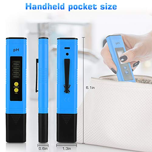 Digital pH Meter Tester Pen for Water, Pre-Calibrated, High Accuracy ±0.01, 0–14 pH Range, Pocket Size for Drinking Water, Pool