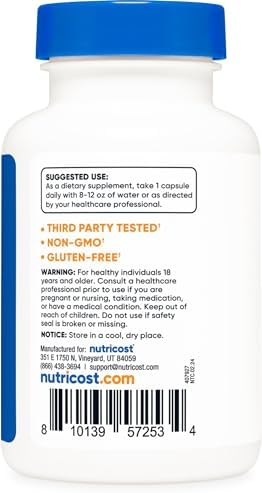 Nutricost Biotin (Vitamin B7) 10,000mcg (10mg), 240 Capsules, Quick Release | Vegetarian, Gluten Free, GMO-Free