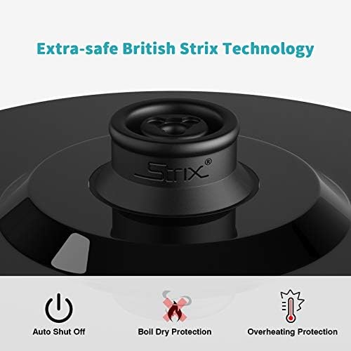 Secura Original Stainless Steel Double Wall Electric Water Kettle 1.8 Quart with Auto Shut-Off & Boil-Dry Protection, Red SWK-1701DR/HB-3227B