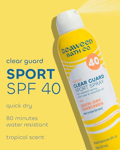 Seaweed Bath Co. Clear Guard SPF 40 Sport Broad Spectrum Sunscreen, 6 oz