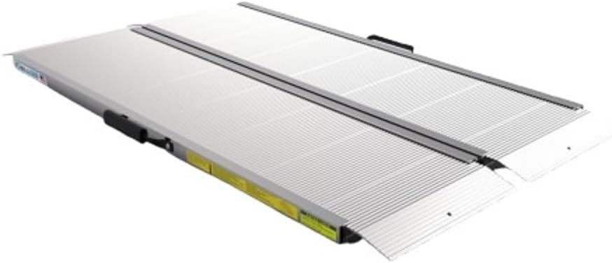 EZ-ACCESS TRAVERSE Aluminum Singlefold Folding Ramp, Portable Loading Ramps for Wheelchairs, Motorcycles, Lawn Tractors & ATVs, Heavy Duty Aluminum Folding Ramps with Carrying Handles (Silver, 4 Foot)