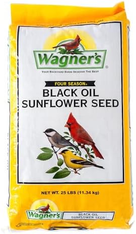 Wagner's 76027 Black Oil Sunflower Wild Bird Food, 25-Pound Bag