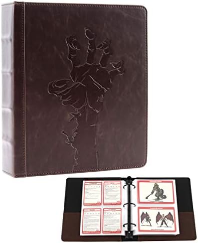 Forged Dice Co. Curiosities Cache Monster Card & Spellcard Organizer Binder with Pages - Dark Brown, 9.5x8x2 inches