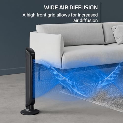 Rowenta, Desk Fan, Turbo Silence Table Fan with Remote, 18 Inches, Ultra Quiet Fan for Bedroom, Oscillating, Portable, 5 Speeds, Black, Indoor, VU2660