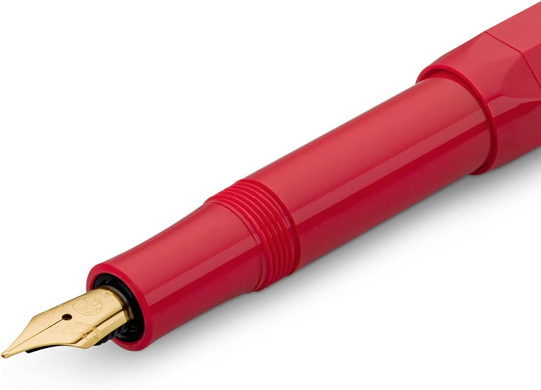 Kaweco CLASSIC SPORT Fountain Pen White with 23 Carat Gold-Plated Steel Nib and Iridium Tip for Ink Cartridges I Sport Fountain Pen 13 cm I Nib: BB (Extra Broad)