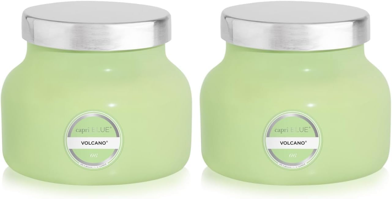 Capri Blue Volcano Scented Candles - Luxury Glass Jar Candles for Home Scented with Tropical Fruit & Sugared Citrus - Soy Wax Blend - Blue Color (19 oz)