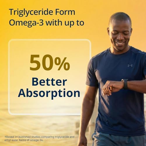 Metagenics OmegaGenics Omega-3 Fish Oil 1000mg EPA DHA -High Potency Omega 3 Supplement for Heart, Brain & Joint Health-Sustainably Sourced- 60 Softgels