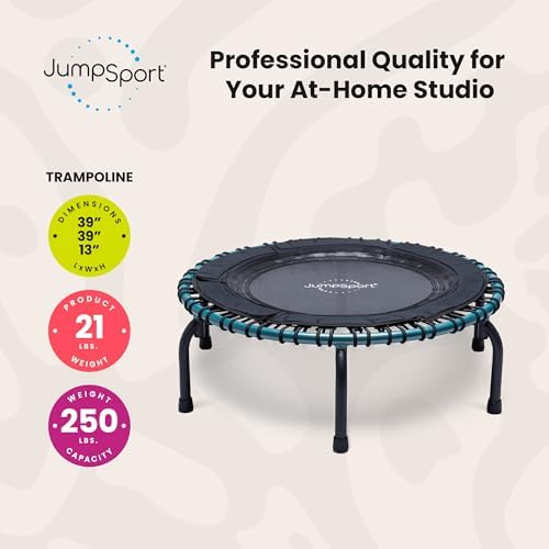 JumpSport Workout Rebounder for Adults, Mini Fitness Trampoline