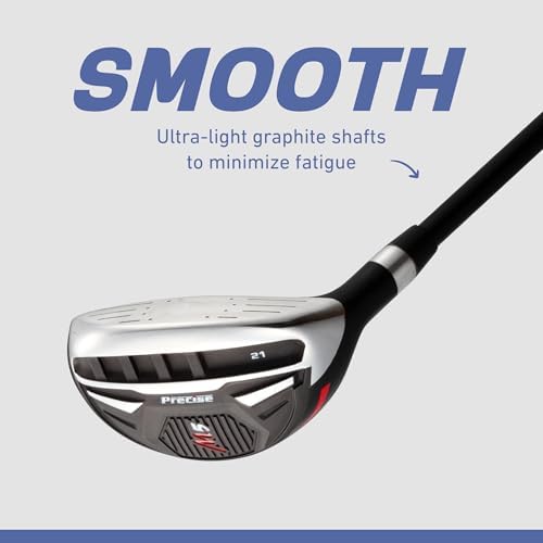 Precise - Men's Golf Club Set | 460cc titanium driver, 14-piece complete bag, fairway wood & hybrid, irons through wedge, putter, stand bag, left/right
