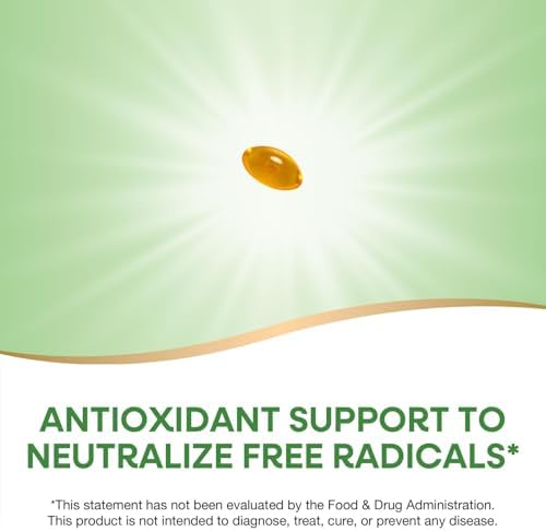 Nature's Way Vitamin E, D-Alpha Tocopherol, Essential Antioxidant, Helps Neutralize Free Radicals*, 268 mg per Serving, 100 Softgels (Packaging May Vary)