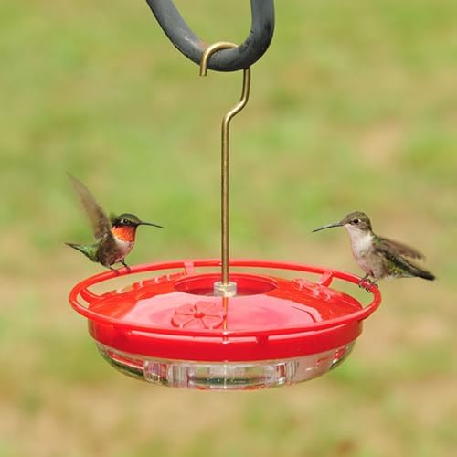 Aspects 430 Hummzinger Highview Mini Hummingbird Feeder, Red/Clear, 8 oz