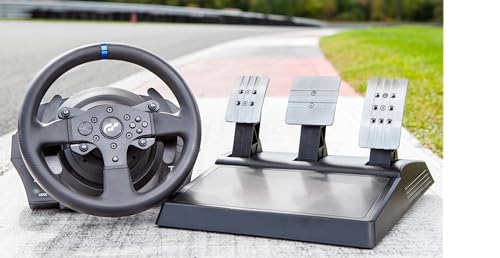 Thrustmaster T300RS GT Force Feedback Racing Wheel & 3 Pedal Set - PS5 & PC | Belt-driven motor, changeable rim, expandable with Thrustmaster shifters, for driving. farming simulators, cockpit ready