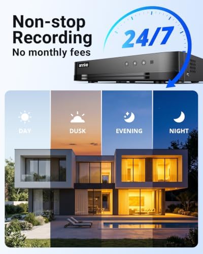ANNKE 16 Channel Security Camera System, 12Pcs 2MP Outdoor Cameras, 2TB HDD | 16CH 5-in-1 1080P Lite Video DVR, Smart Dual Light