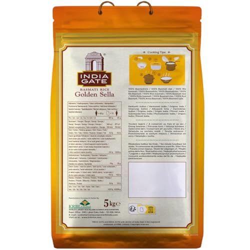 India Gate - Parboiled Basmati Rice - Golden Sella, 10 Pound Bag