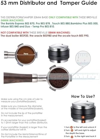 MATOW 53mm Coffee Distributor and Tamper, Dual Head Coffee Leveler Compatible with Breville 54mm Portafilter