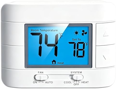 Aowel 1 Heat/ 1 Cool Non-Programmable Thermostat for Conventional System