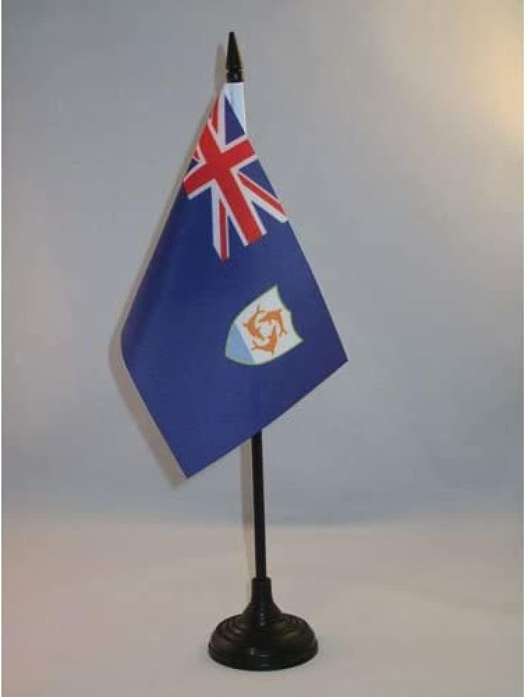 AZ FLAG Nicaragua Table Flag 4x6 in 100D Polyester Plastic Base | Indoor use Nicaraguan 15x10 cm desk flag stitched finish with reinforced edges with plastic pole