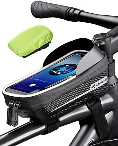 whale fall Bike Frame Bag Waterproof, 3D EVA Hard Shell, Bike Phone Holder