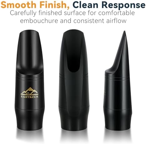 EASTROCK Alto Saxophone Mouthpiece Kit with Cap, Durable ABS Sax Mouthpiece for Alto Sax, Easy-Blowing Design for Beginners Students and Practice
