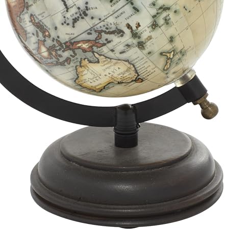 Deco 79 Mango Wood Globe, 6" x 5" x 8", Cream