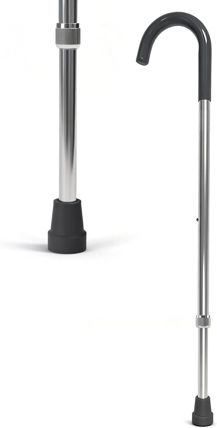 Blue Jay Adjustable Walking Cane for Men & Women - Lightweight Aluminum Walking Stick for Seniors & Elderly - Sturdy Non-Folding Cane with Ergonomic