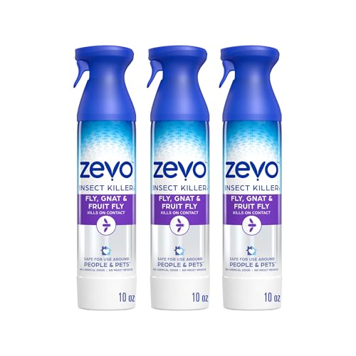 Zevo Flying Insect Bug Aerosol Spray, Kills Flies & Fruit Flies, 2 Bottles