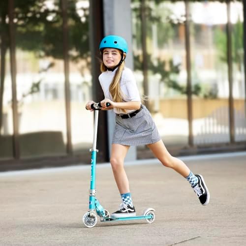 Micro Kickboard | Sprite Foldable LED Scooter for Ages 6+ | Children up to 220 lbs | 2 Wheel | Travel Ready | Adjustable T Bar | Smooth Ride