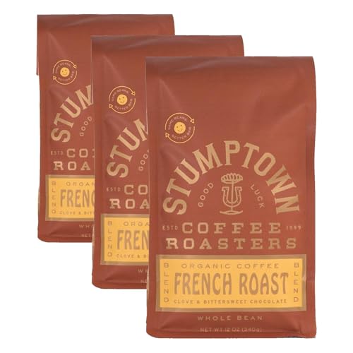 Stumptown Coffee Roasters, Dark Roast Organic Whole Bean Coffee, 100% Arabica Coffee - French Roast 12 Ounce Bag with Flavor Notes of Clove and Bittersweet Chocolate